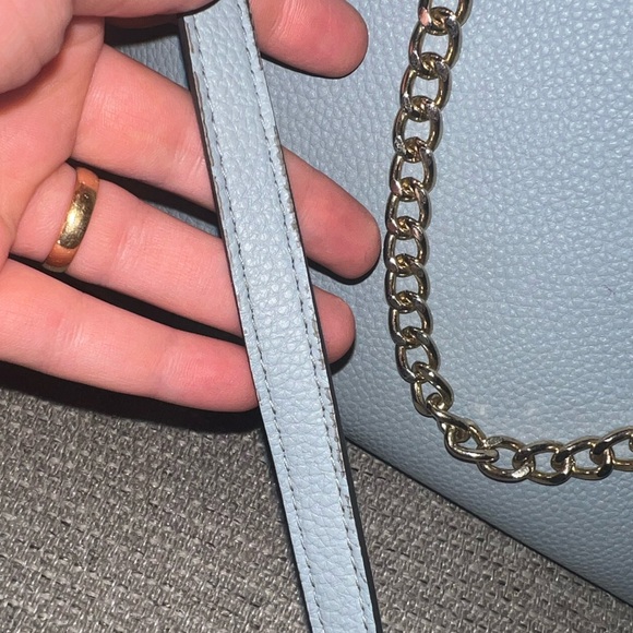 NANETTE LEPORE CONVERTIBLE DOUBLE CROSSBODY HANDBAG IN CHAMBRAY - Picture 11 of 12